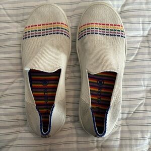 Rothy's Blue and White Slip-On Shoes